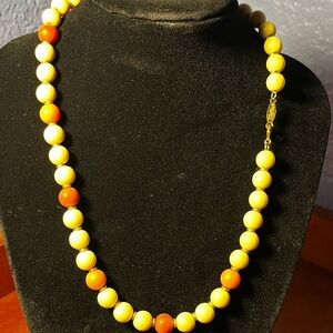 Napier Cream and Peach Beaded Necklace